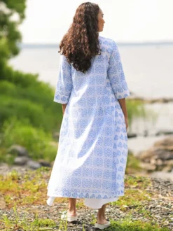 Darjeeling Wrap Jacket - White Indigo