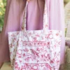 Delicate Blossom Market Bag - Red