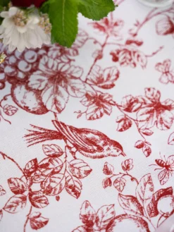 Delicate Blossom Tablecloth - Red