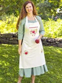 Delicious Embroidered Apron - Ecru