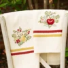 Delicious Embroidered Tea Towel Set of 2 - Ecru