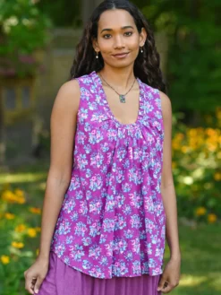 Elizabeth's Garden Blouse - Purple Orchid