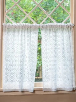 Emma Eyelet Cafe Curtain Set of 2