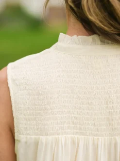 Emma Sleeveless Blouse - Ecru