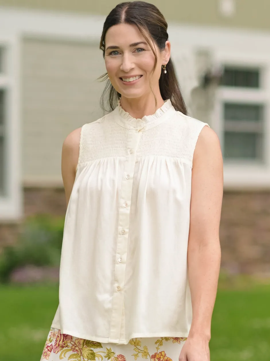 Emma Sleeveless Blouse - Ecru