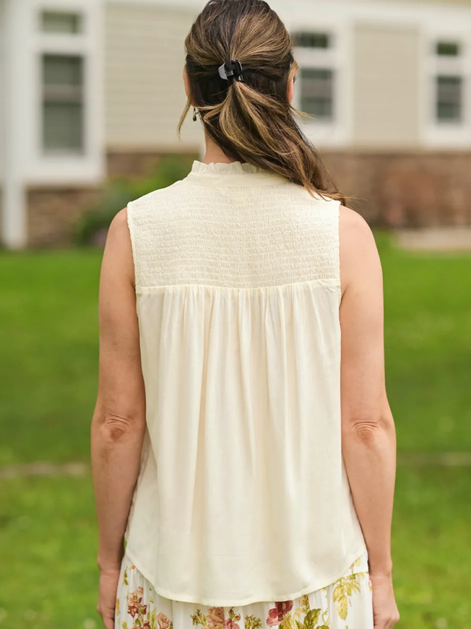 Emma Sleeveless Blouse - Ecru