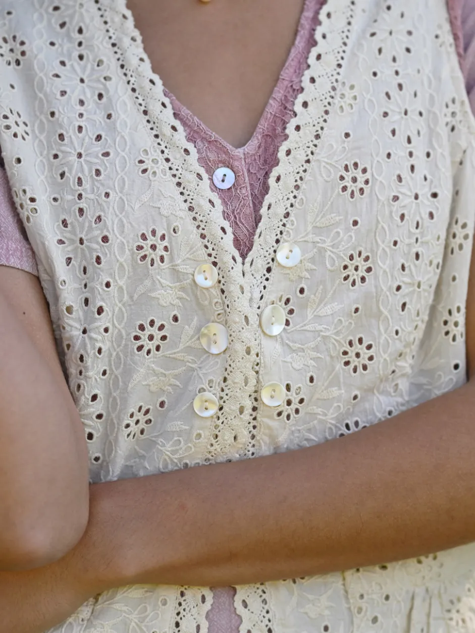 Eyelet Shire Vest - Ecru
