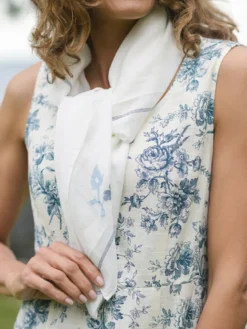 Far East Flowers Scarf - Ecru