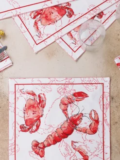 Feeling Crabby Placemat Set of 4 - White Red