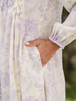 Felicity Artisan Dress - Ecru Amethyst