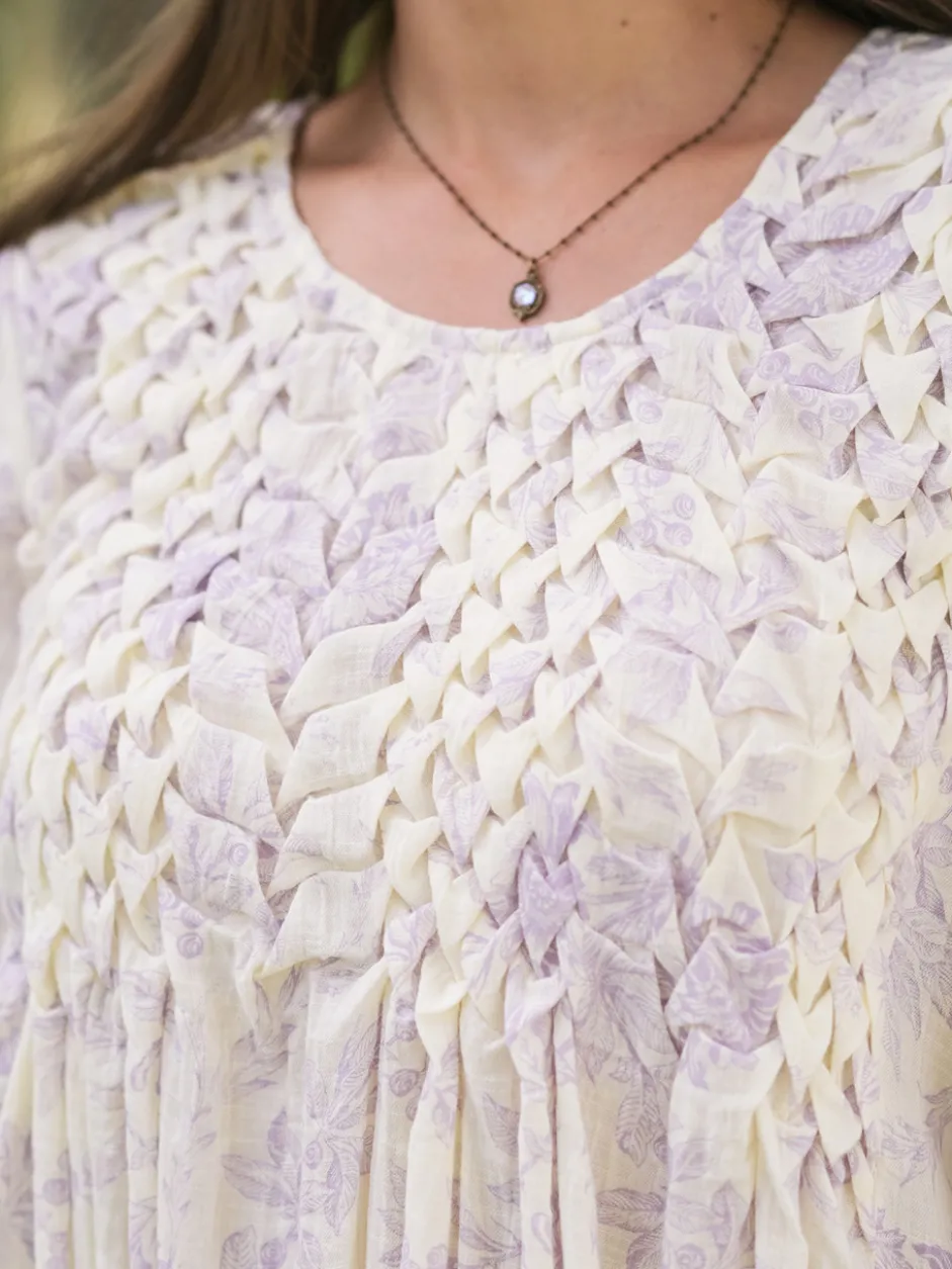 Felicity Artisan Dress - Ecru Amethyst