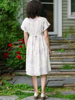 Felicity Dress - Ecru Amethyst