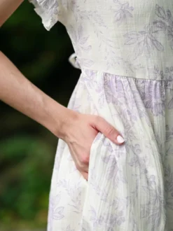 Felicity Dress - Ecru Amethyst