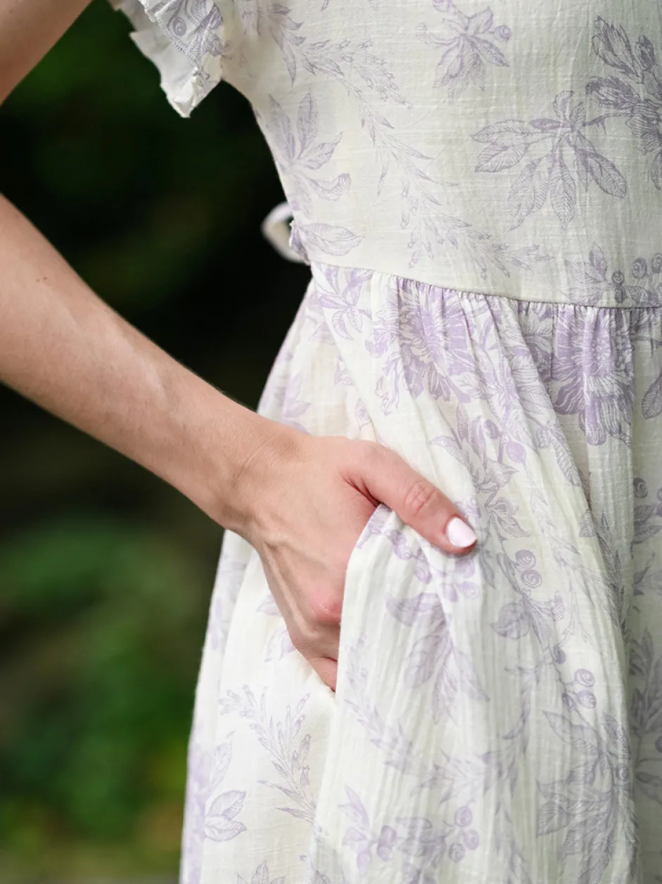 Felicity Dress - Ecru Amethyst
