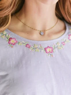 Floral Whimsy T-Shirt - Blue Quartz