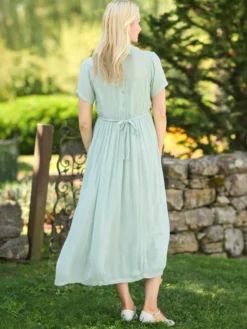 Folklore Dress - Soft Aqua