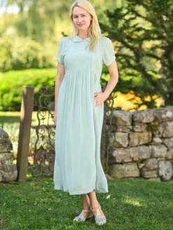 Folklore Dress - Soft Aqua