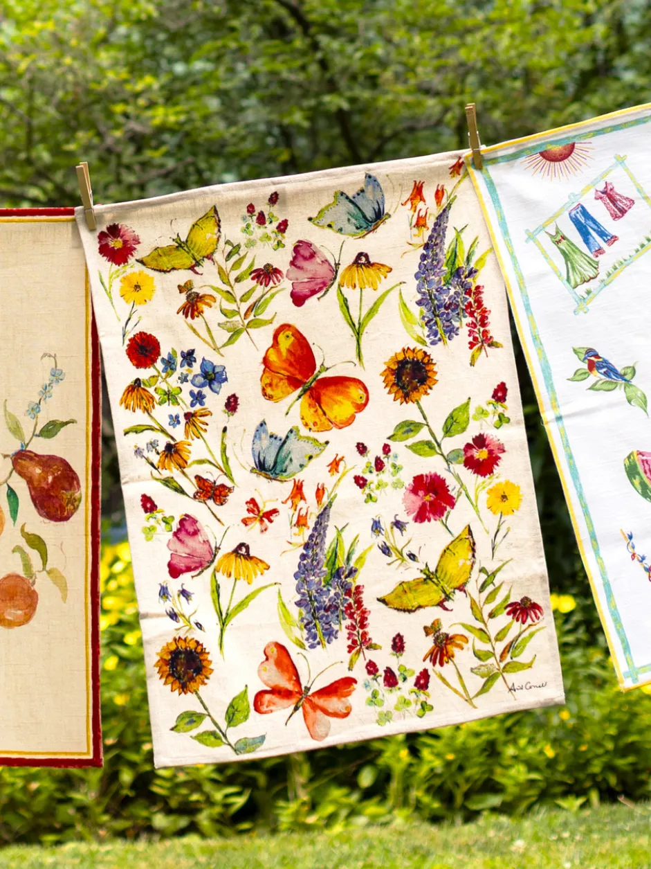 Garden Tea Towel - White