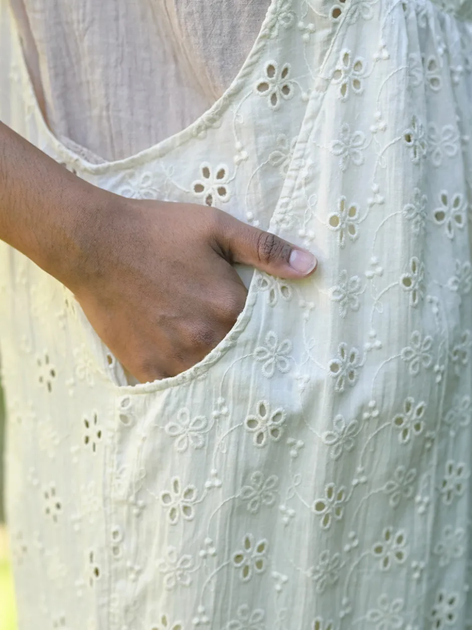 Garden Tour Eyelet Overall - Ecru