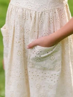 Garden Tour Kids Dress - Ecru
