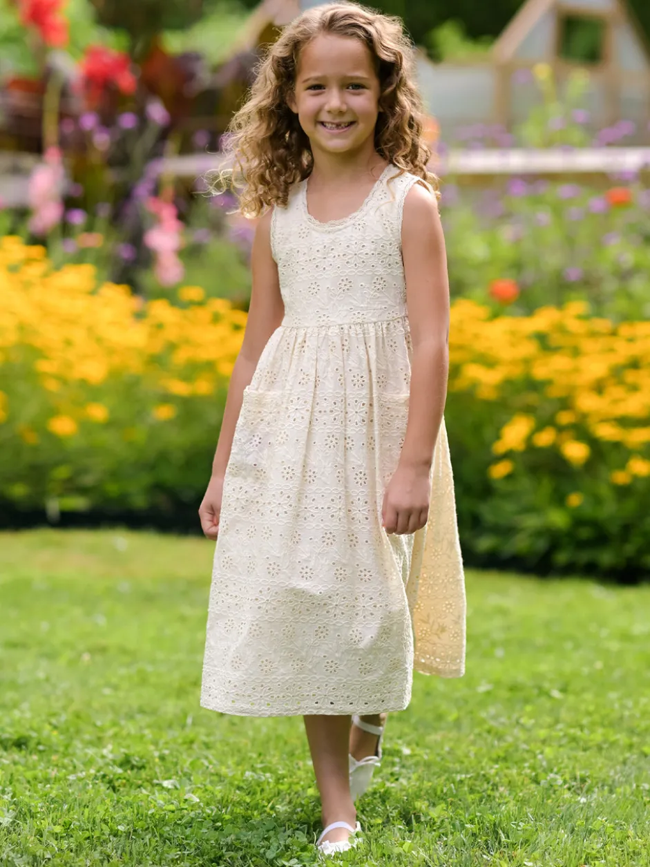 Garden Tour Kids Dress - Ecru