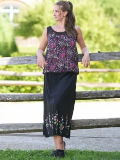 Garden Trellis Skirt - Black