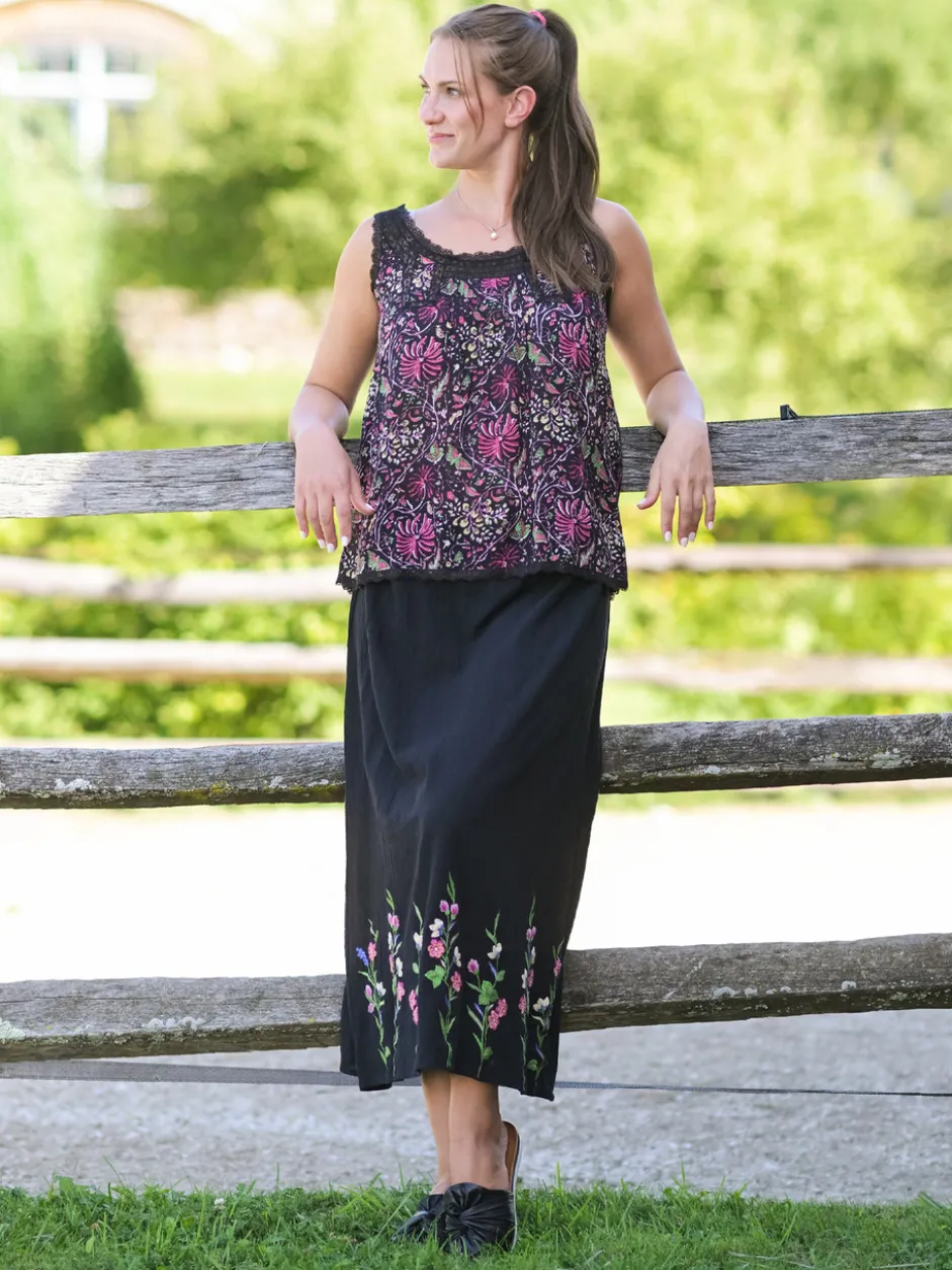 Garden Trellis Skirt - Black