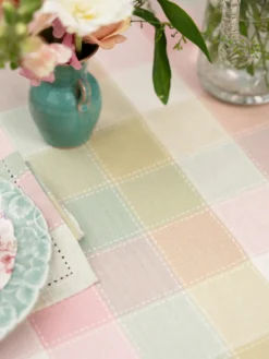 Georgia Plaid Tablecloth - Pink Sage