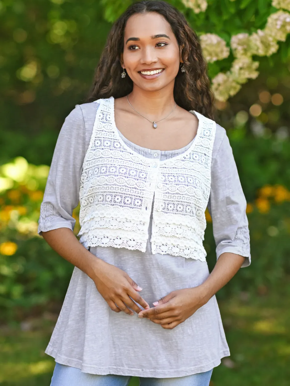 Hamlet Lace Vest - White