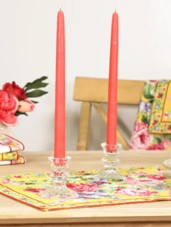 Hand Dipped Candles Set of 4 - Coral Pink