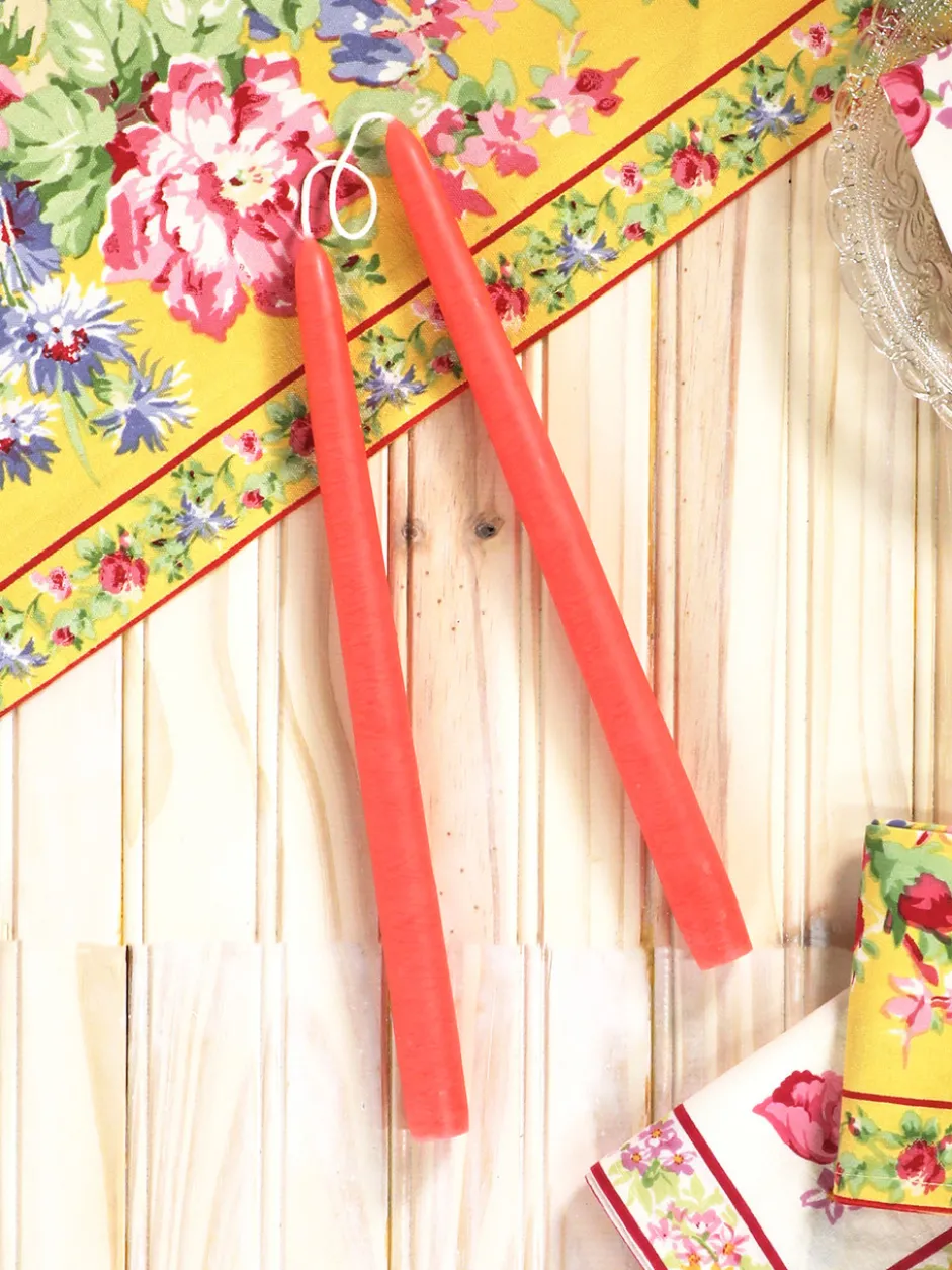 Hand Dipped Candles Set of 4 - Coral Pink