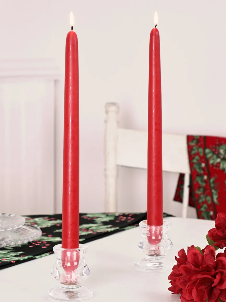Hand Dipped Candles Set of 4 - Sweetheart Red