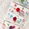 Happy Birthday Watercolor Napkin Ring Set of 4 - Multi