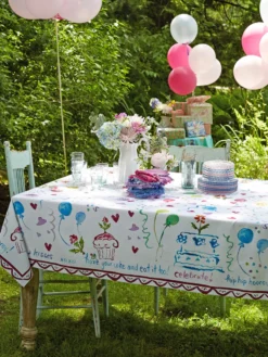 Happy Birthday Watercolor Tablecloth