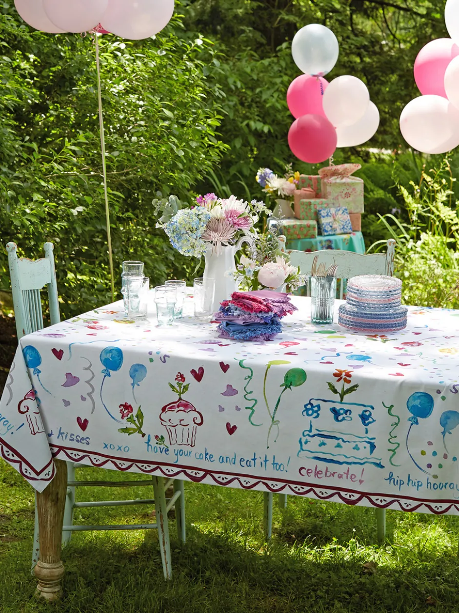 Happy Birthday Watercolor Tablecloth