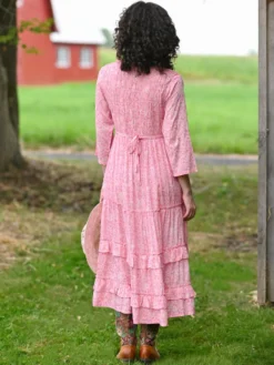 Heather Pleated Dress - Pink