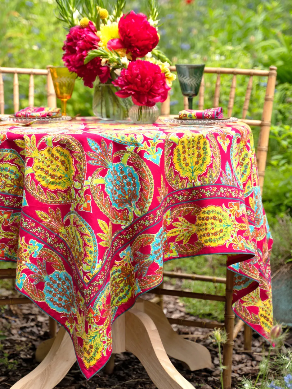 Hello Pineapple Tablecloth - Fuchsia