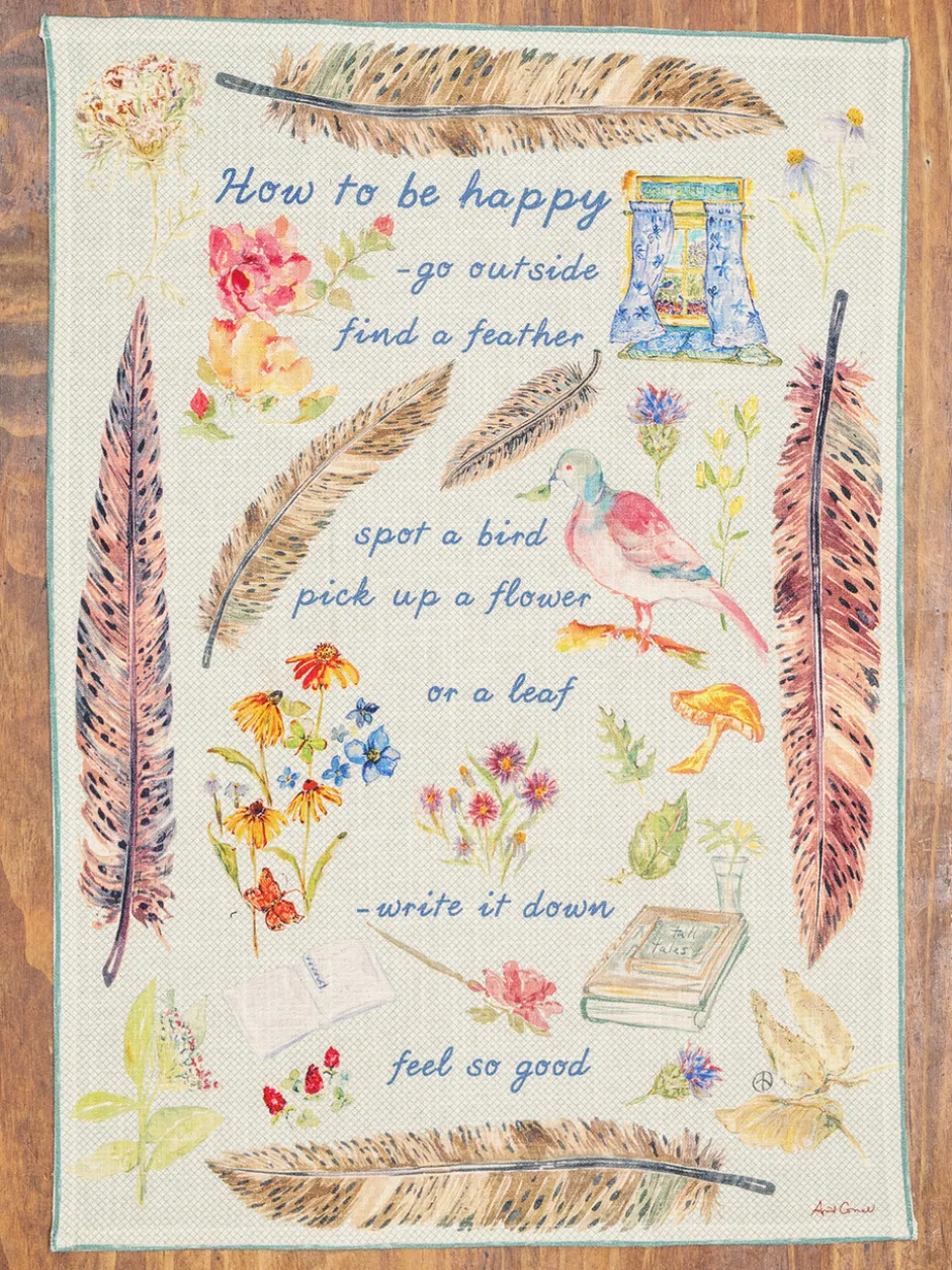 How to Be Happy Tea Towel - Multi