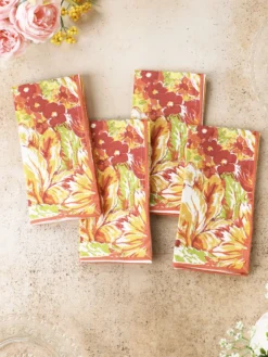 In Full Bloom Luncheon Napkin Set of 4 - Yellow