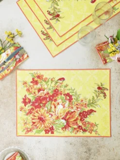 In Full Bloom Placemat Set of 4 - Yellow