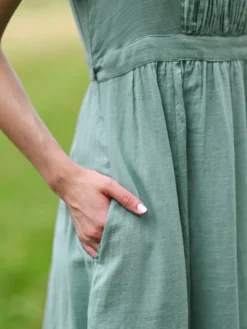 Jane Austen Dress - Soft Teal