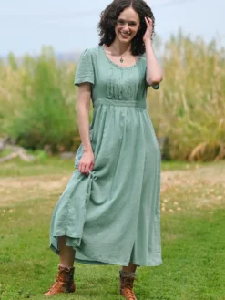 Jane Austen Dress - Soft Teal