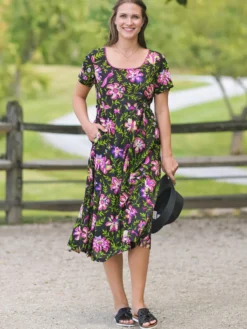 Kalamkari Tea Dress - Black