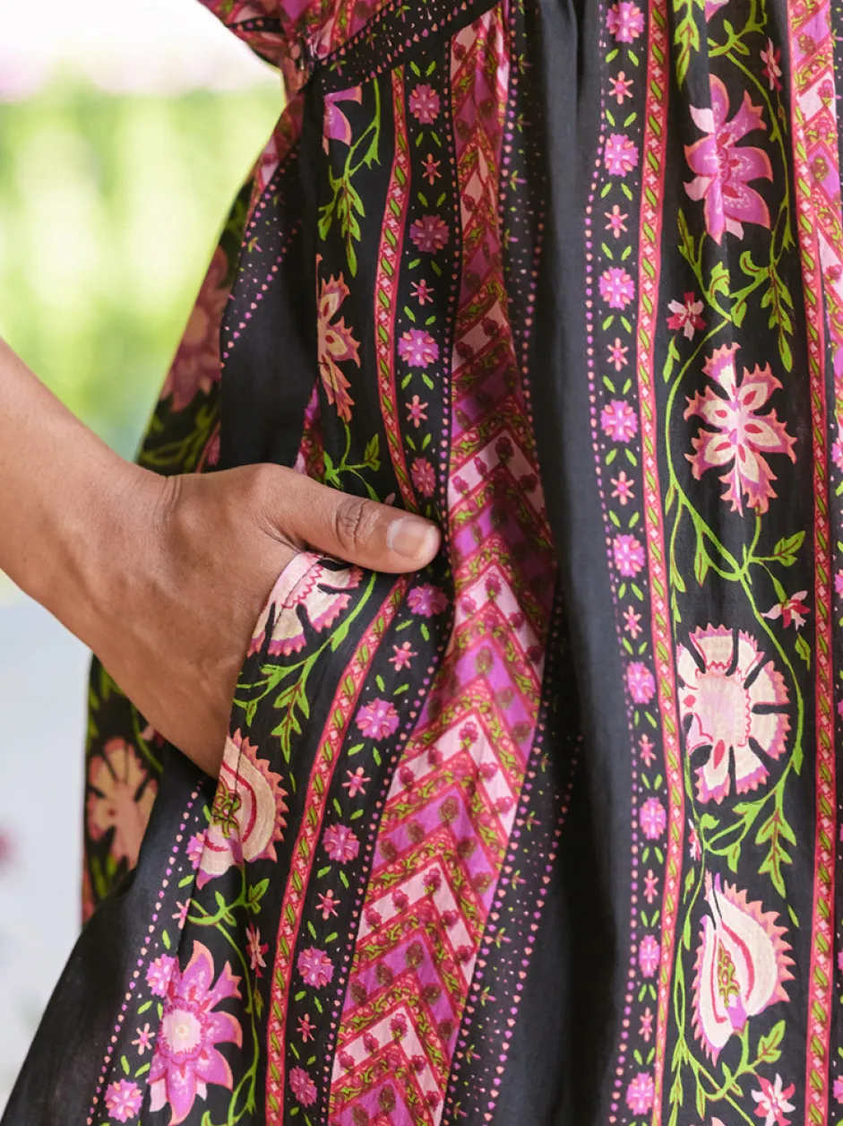 Kalamkari Tunic Dress - Black
