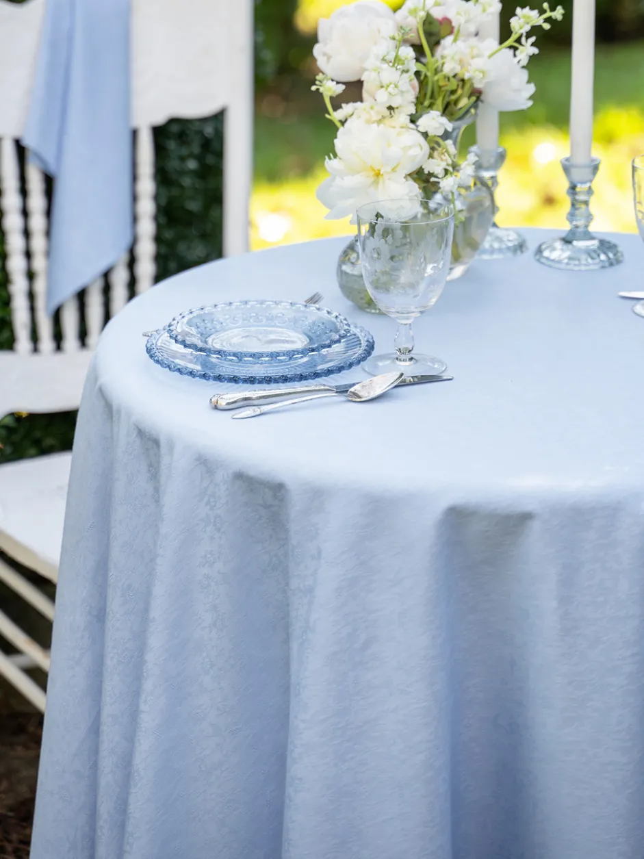 Lark Cotton Jacquard Round Cloth - Blue