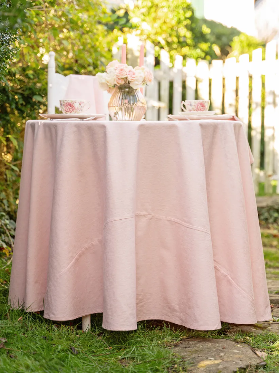 Lark Cotton Jacquard Round Cloth - Blush
