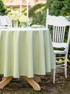 Lark Cotton Jacquard Round Cloth - Spring Green