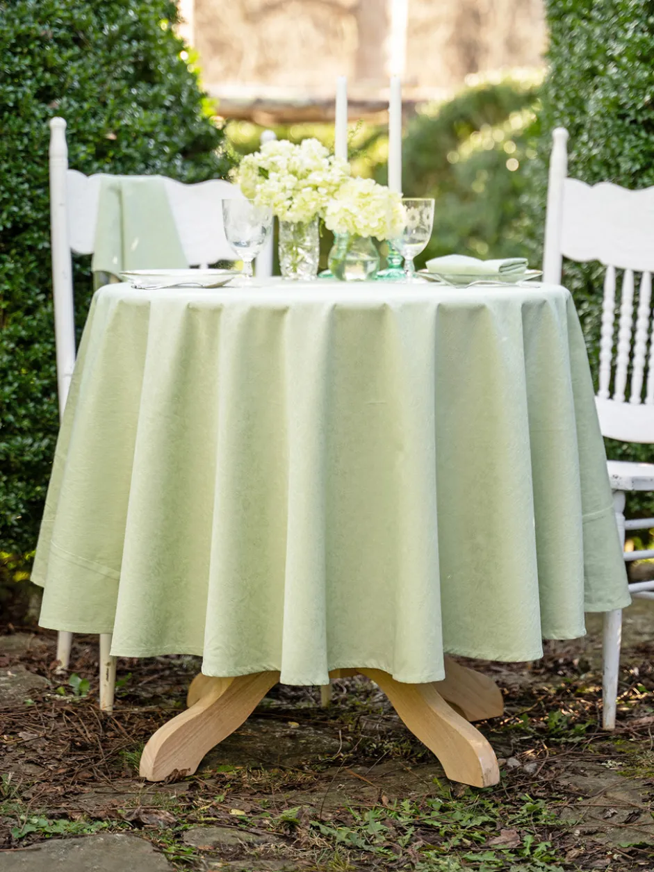 Lark Cotton Jacquard Round Cloth - Spring Green