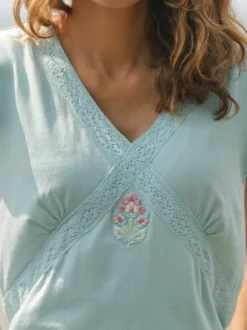 Lazy Me Pajama Set - Soft Aqua