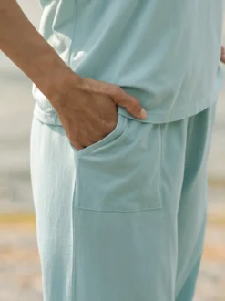 Lazy Me Pajama Set - Soft Aqua